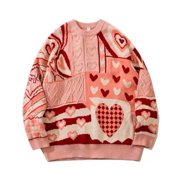 Pastel Hearts Soft Girl Aesthetic Women Sweater 1