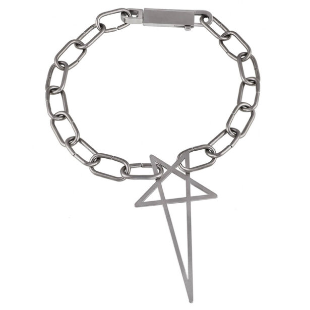 Prolonged Pentagram Star Arrow Chain Necklace Alt Goth 1