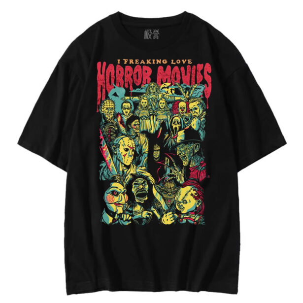 Retro Horror Movies Unisex T shirt Geek Aesthetic 1