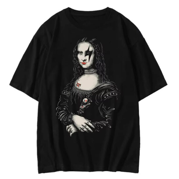 Rock Art Spoof Mona Lisa Unisex T shirt Alternative Aesthetic 1