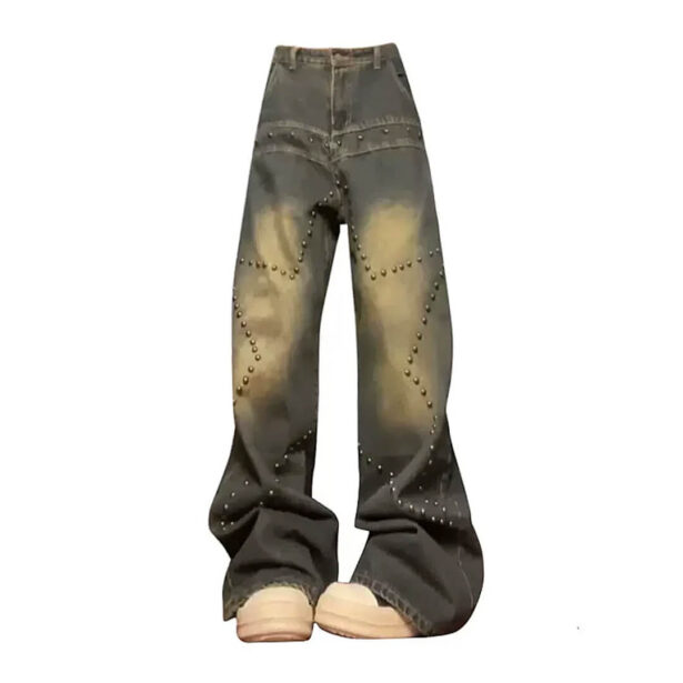 Star Rivets Y2K Denim Jeans for Women 1