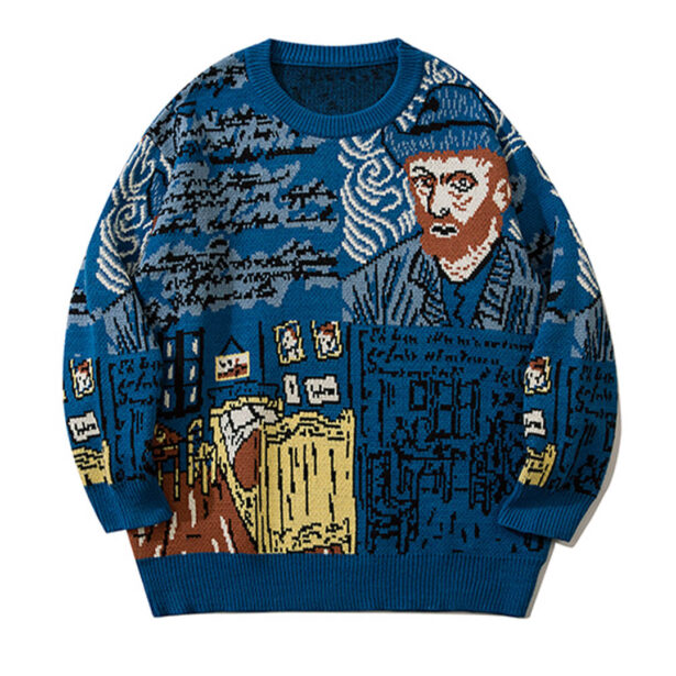 Van Gogh Knitted Unisex Sweater Artsy Aesthetic 1