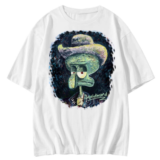 Van Gogh Squidward SpongeBob Unisex T shirt Geek Aesthetic 3