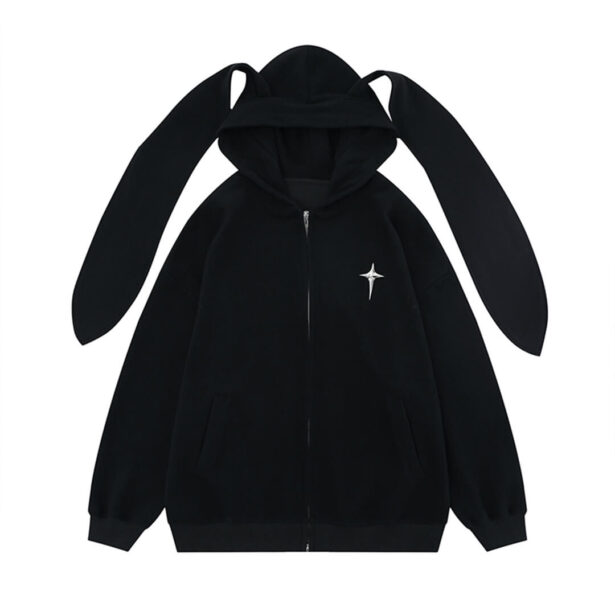 Cute Bunny Ears Oversize Unisex Hoodie Kawaii Aesthetic 1