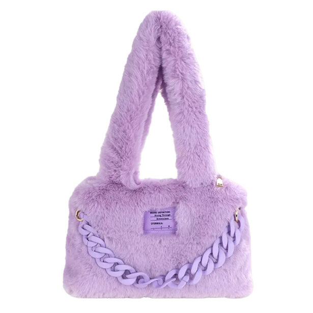 Furry Plush Chain Shoulder Bag Soft Girl Aesthetic 2