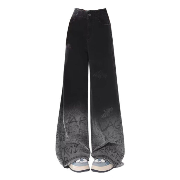 Graffiti Gradient Wide Leg Women Jeans Y2K Aesthetic 1