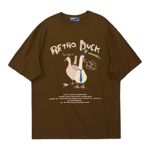Retro Duck In Tie Cartoon Unisex T shirt Weirdcore Aesthetic 1