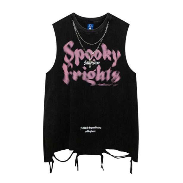 Spooky Frights Ripped Unisex Tank Top Alternative Aesthetic 2