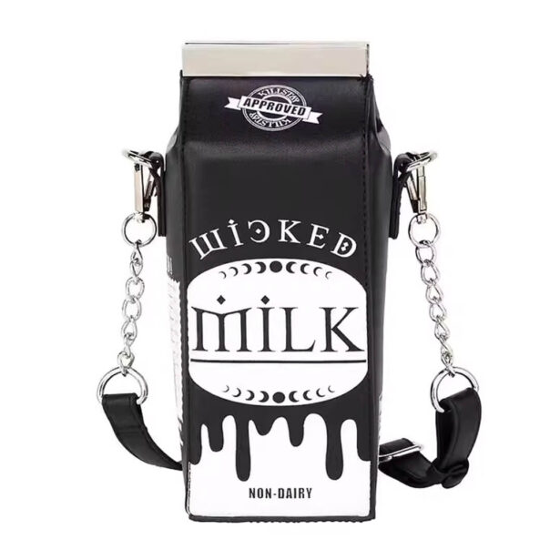 Wicked Milk Print Square Crossbody Bag Goth Aesthetic 1