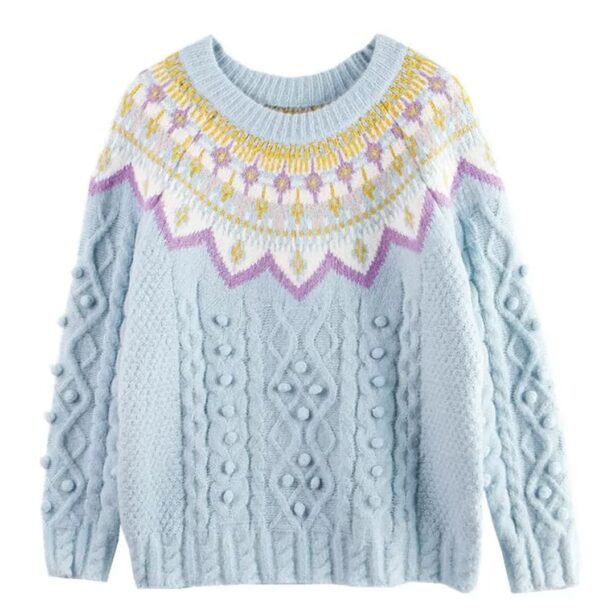 Soft Pastel Knit Female Sweater Cute Retro Aesthetic